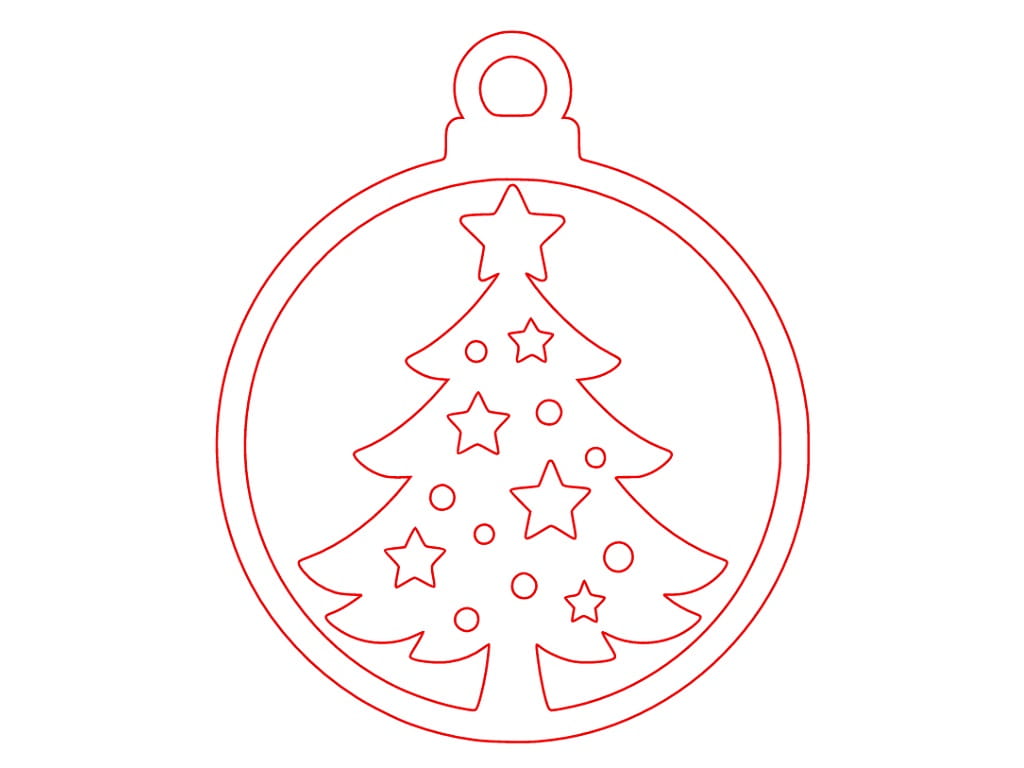 Laser Cut Christmas Tree Hanging Ball Ornament