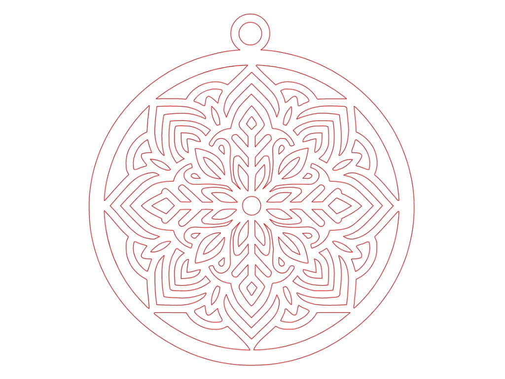 Laser Cut Mandala Design Christmas Ornament