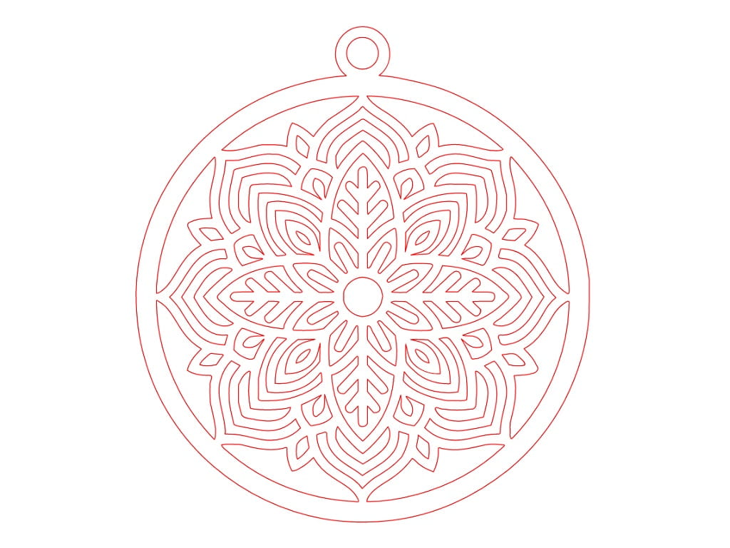 Laser Cut Mandala Christmas Bauble