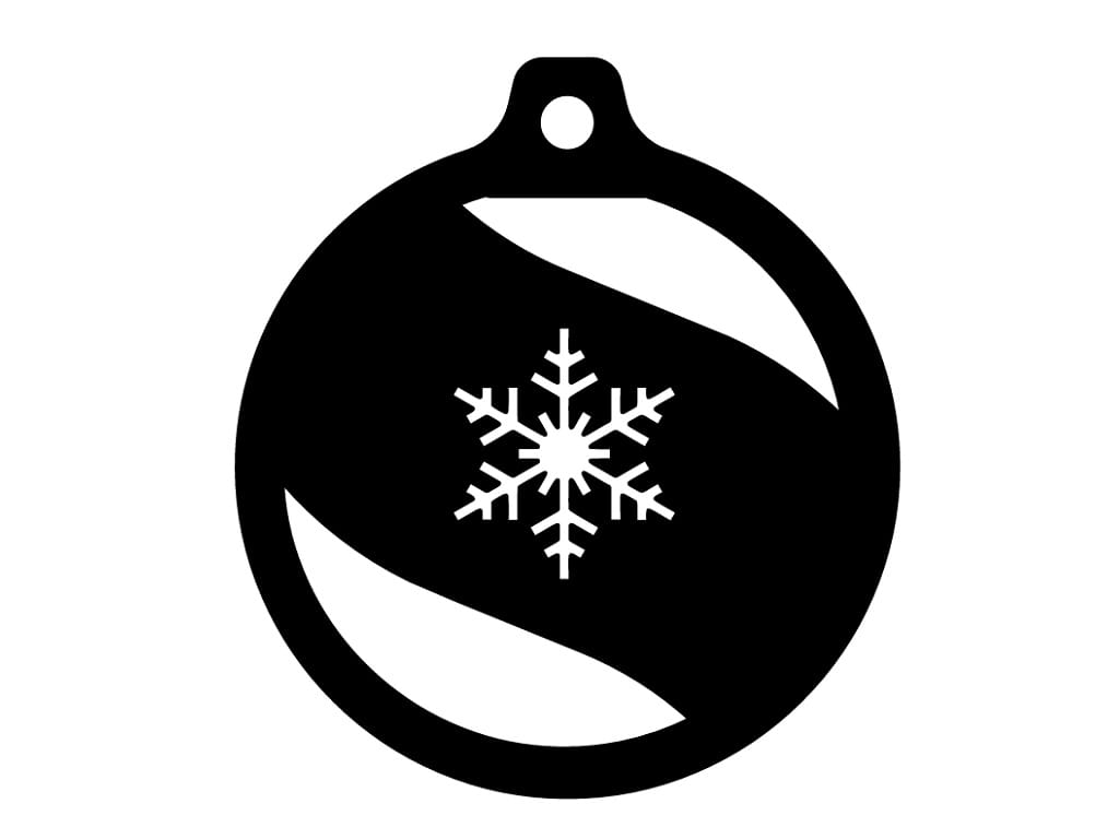 Laser Cut Christmas Ornament with Snowflake Cutout Design