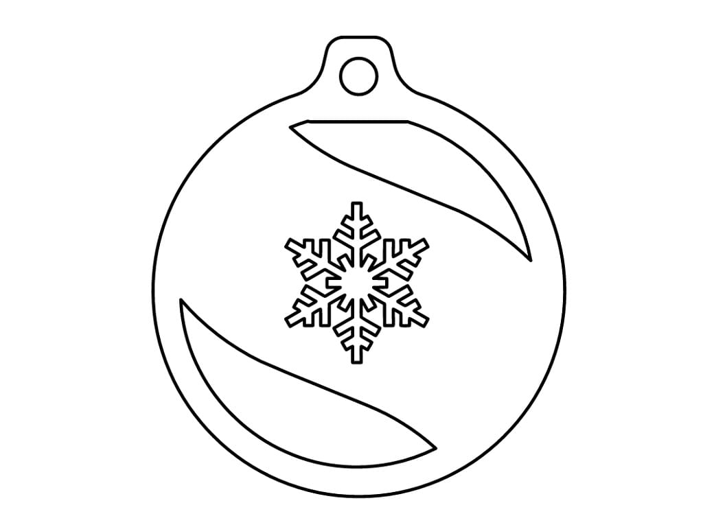 Laser Cut Christmas Ornament with Snowflake Cutout Design