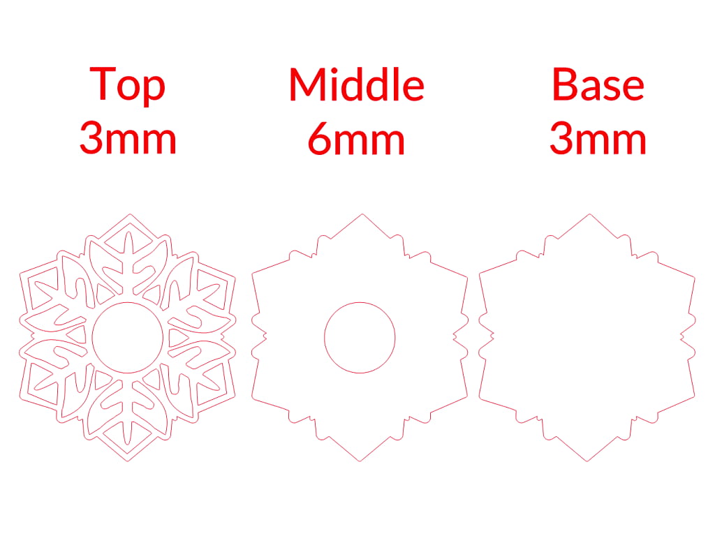 Laser Cut Wooden Snowflake Candle Holder