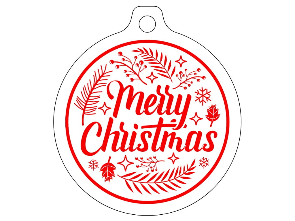 Laser Engraved Merry Christmas Ornament