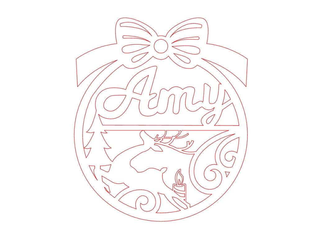 Laser Cut Personalized Christmas Ornament with Name Amy