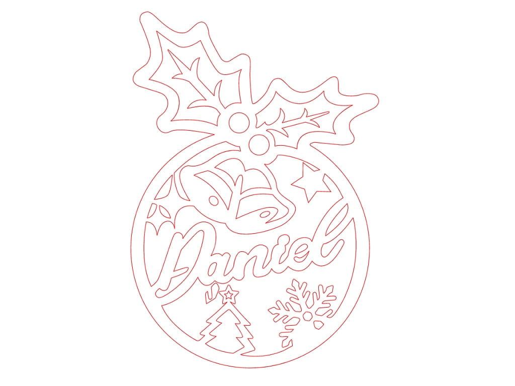 Laser Cut Personalized Christmas Ornament with Name Daniel