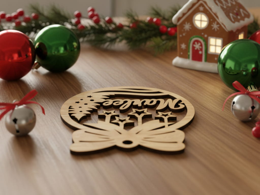 Laser Cut Personalized Christmas Ornament with Name Marlee