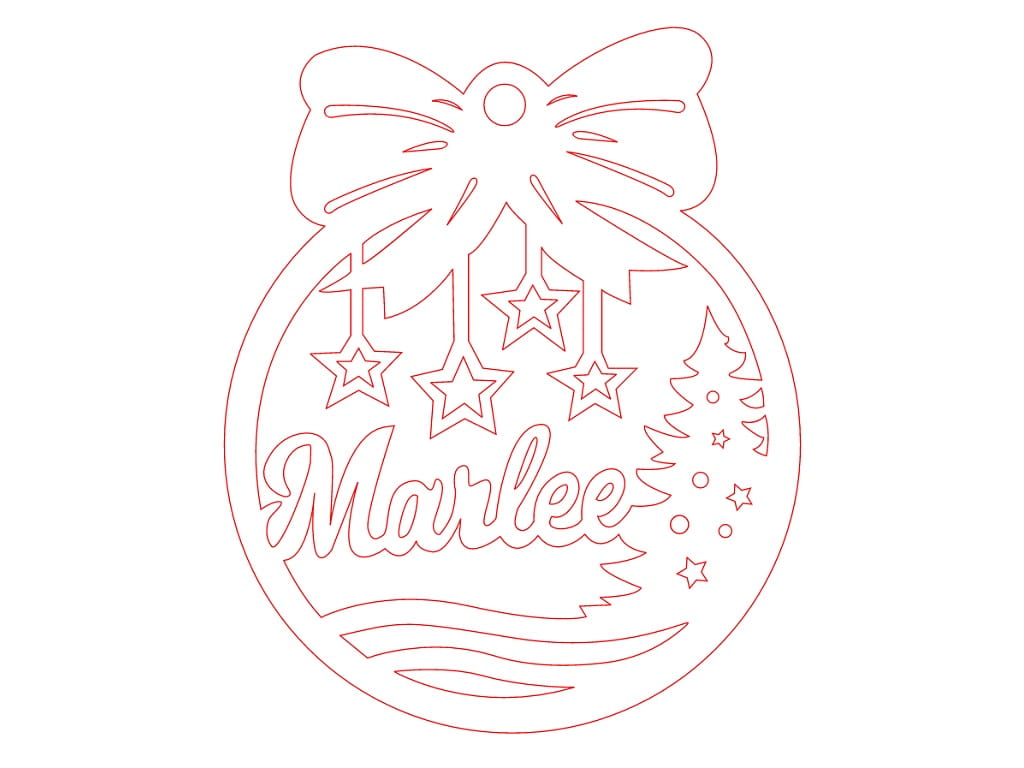 Laser Cut Personalized Christmas Ornament with Name Marlee