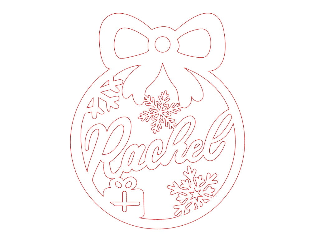 Laser Cut Personalized Christmas Bauble with Name Rachel