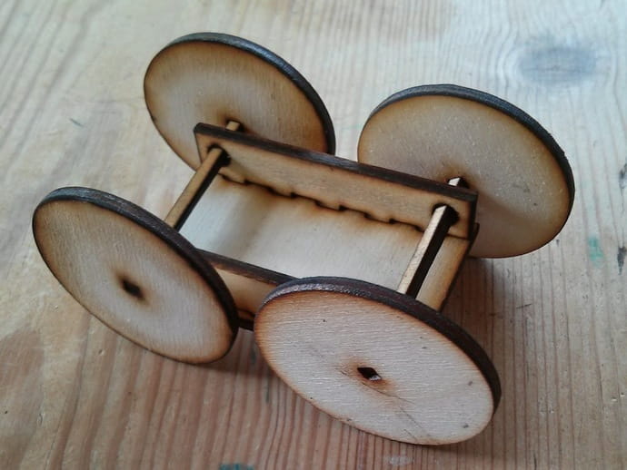 Laser Cut Wooden Toy Cart