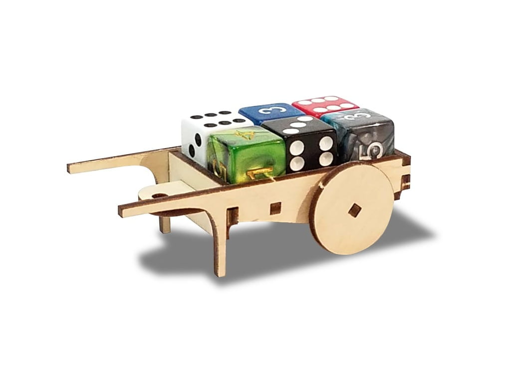Laser Cut Wooden 6D Dice Cart