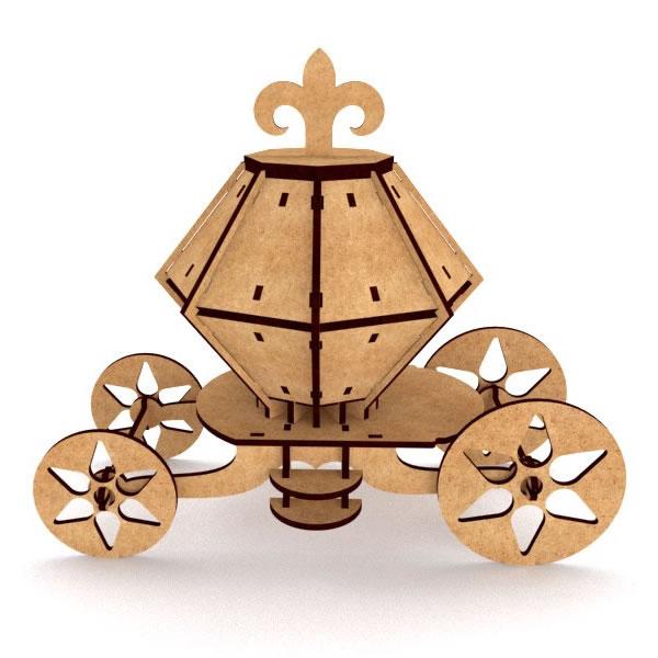 Laser Cut 3D Wooden Carriage Puzzle