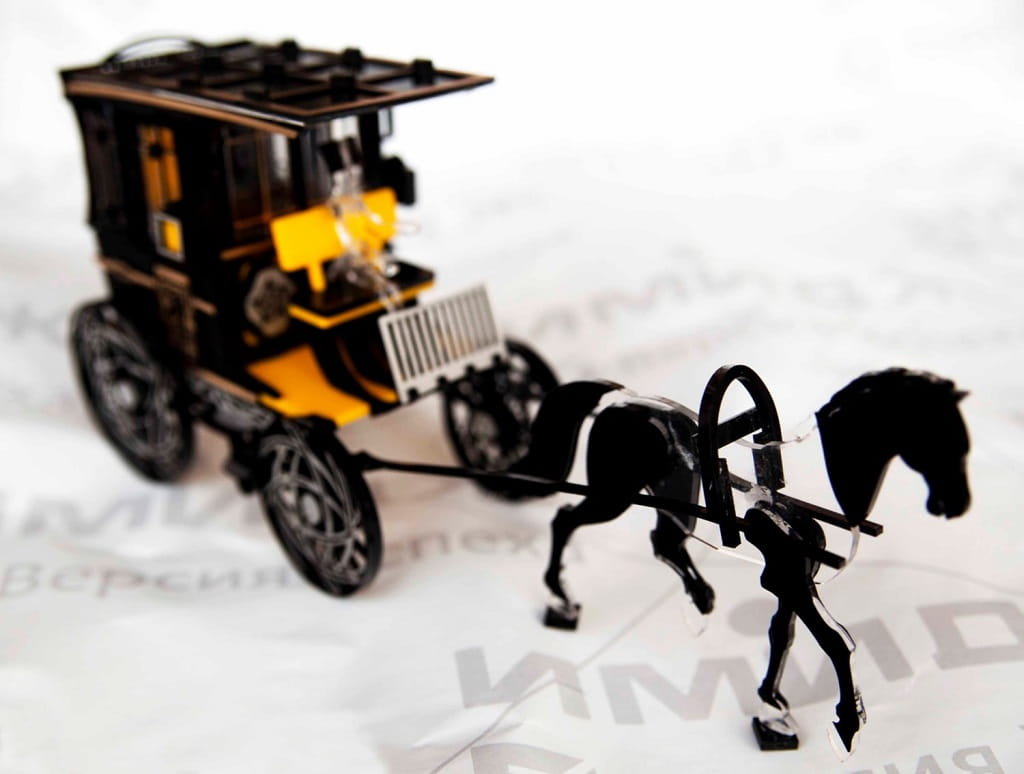 Laser Cut Royal Horse Drawn Carriage Wooden Model Puzzle Kit