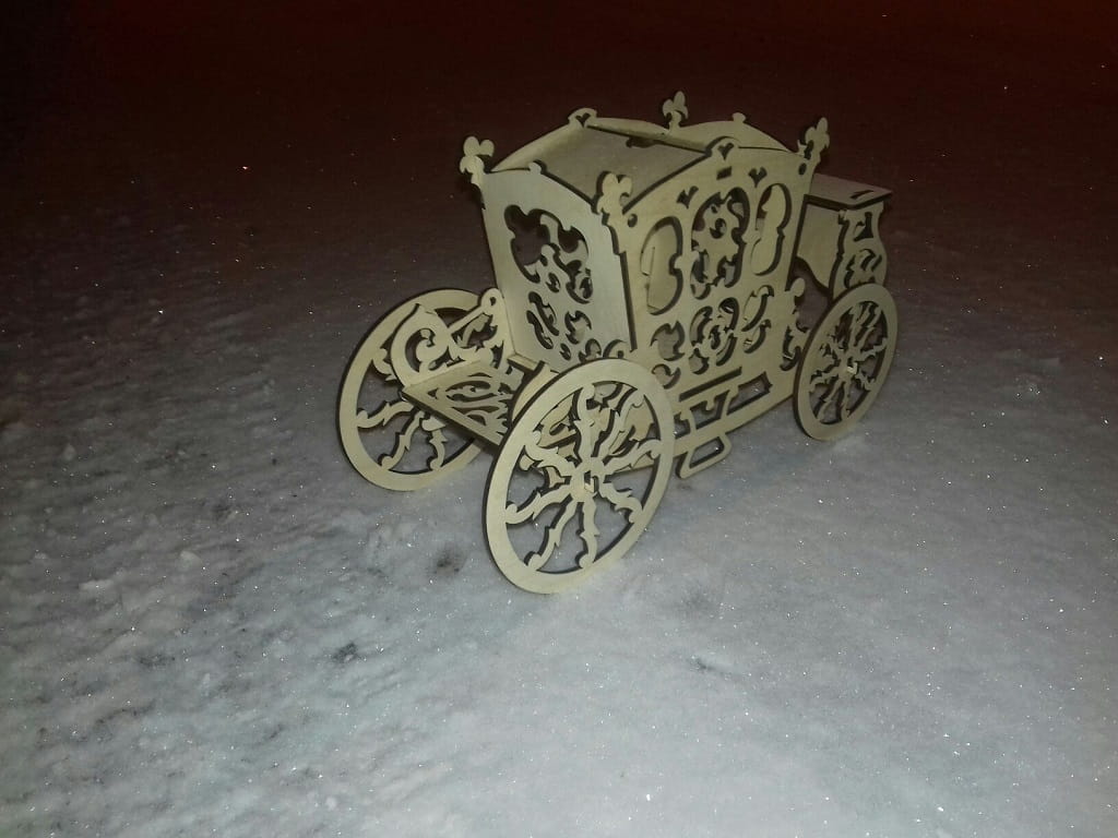 Laser Cut Wooden Carriage Candy Cart 3D Puzzle