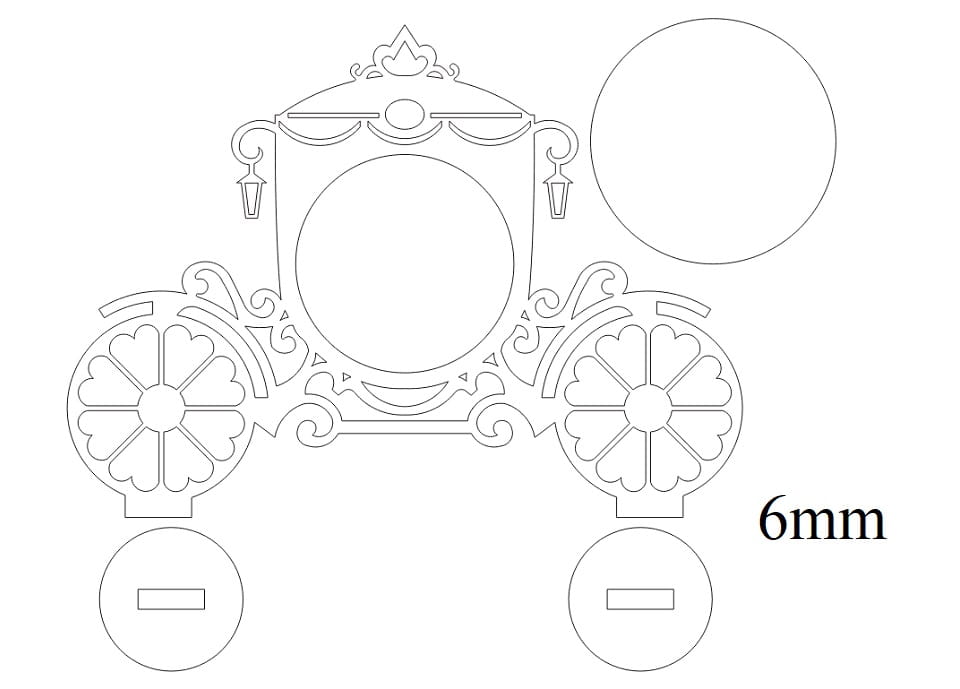 Laser Cut Cinderella Carriage Photo Frame Decoration Stand