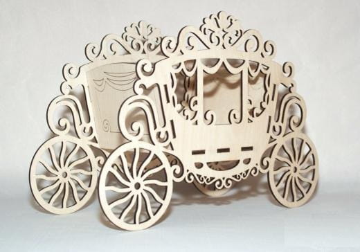 Laser Cut Cinderella Style Carriage Party Centerpiece