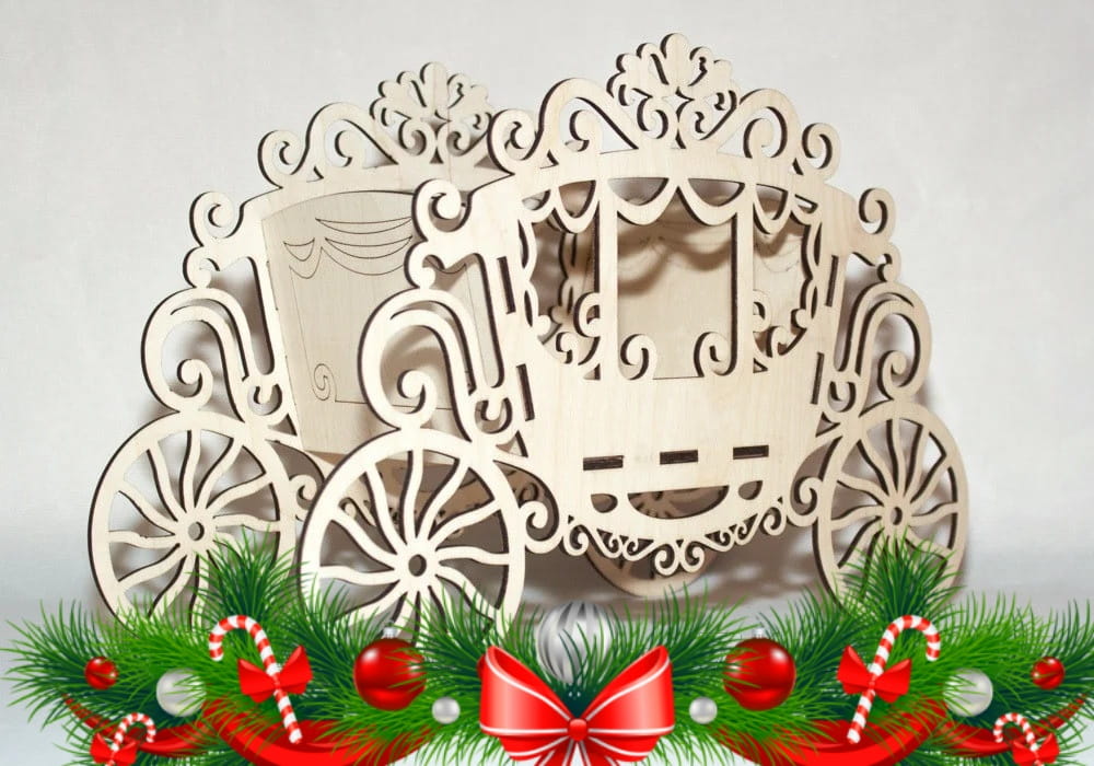 Laser Cut Cinderella Style Carriage Party Centerpiece