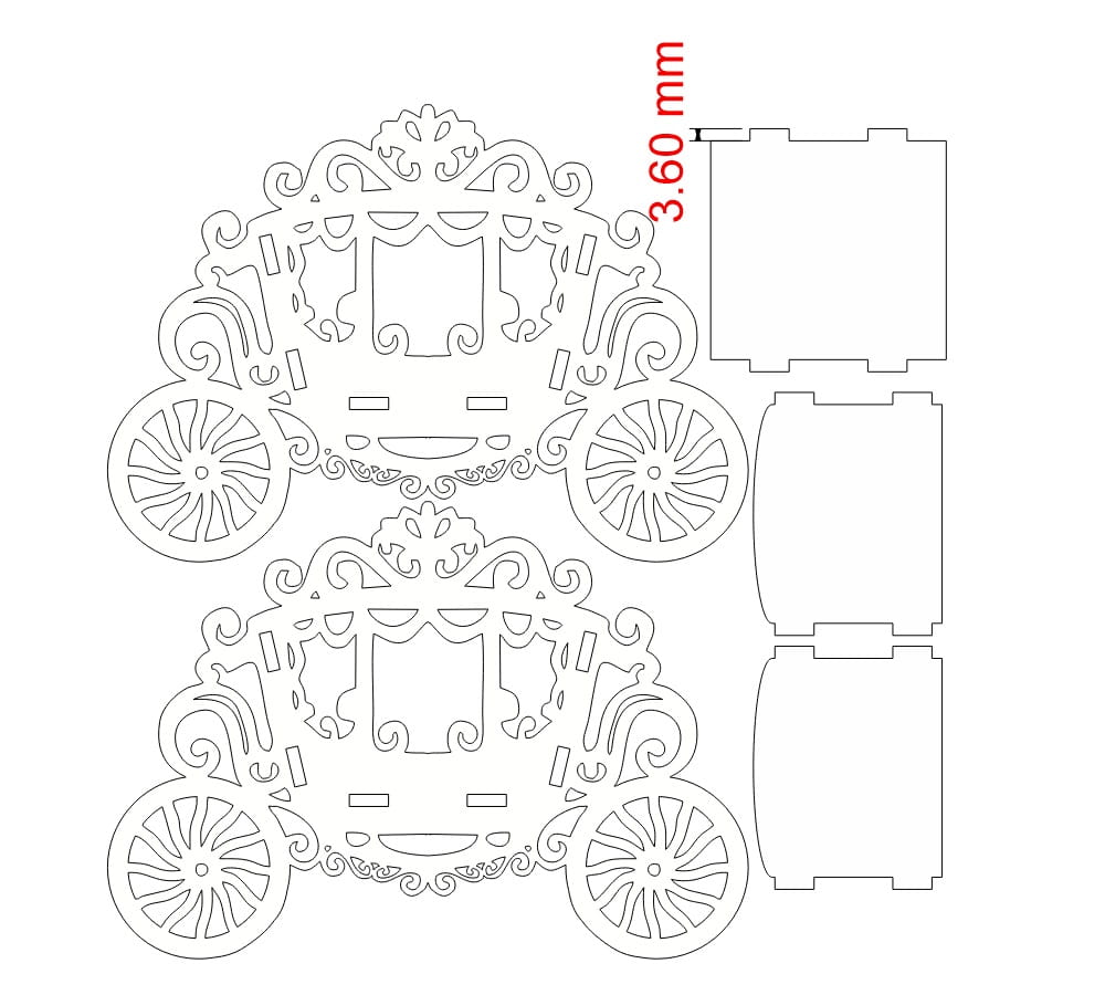 Laser Cut Cinderella Style Carriage Party Centerpiece