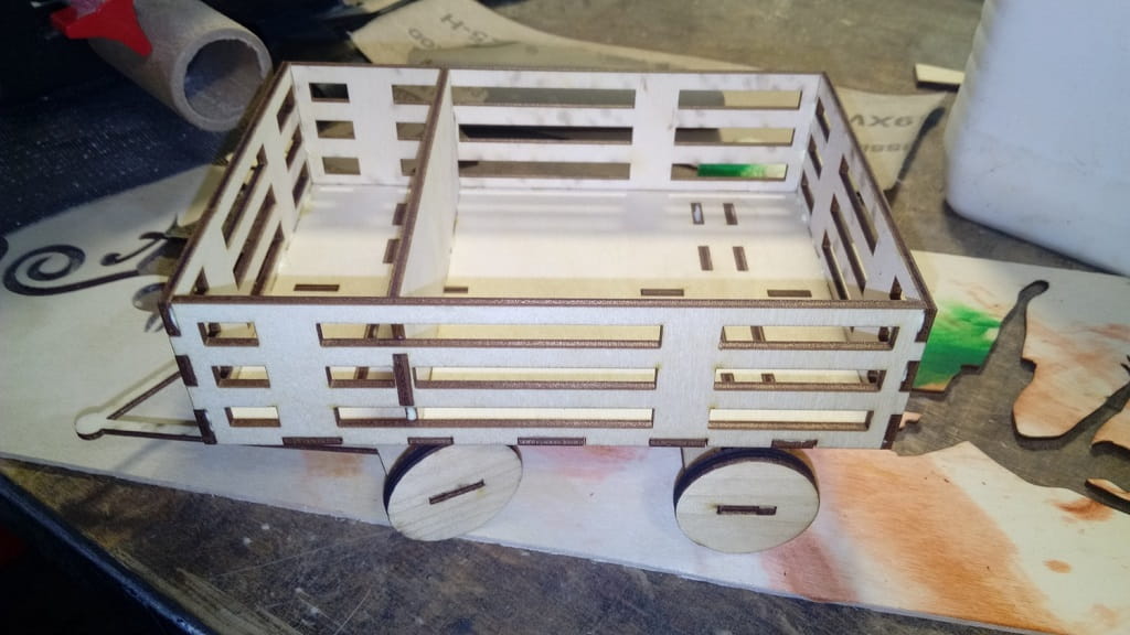 Laser Cut Wooden Spice and Napkin Holder Cart