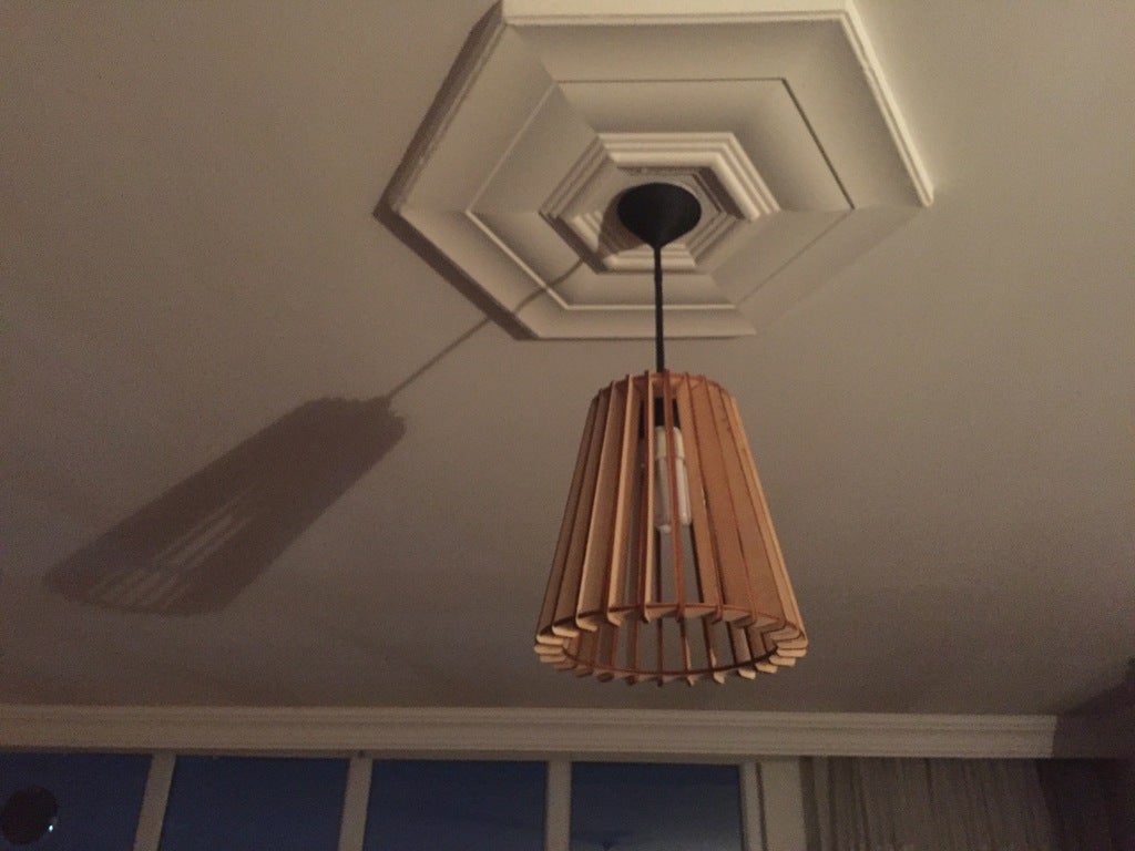 Laser Cut Cone Shaped Wooden Pendant Light