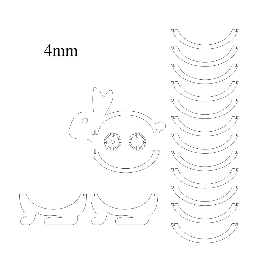 Laser Cut Hollowed Out Rabbit Night Lamp for Kids Room