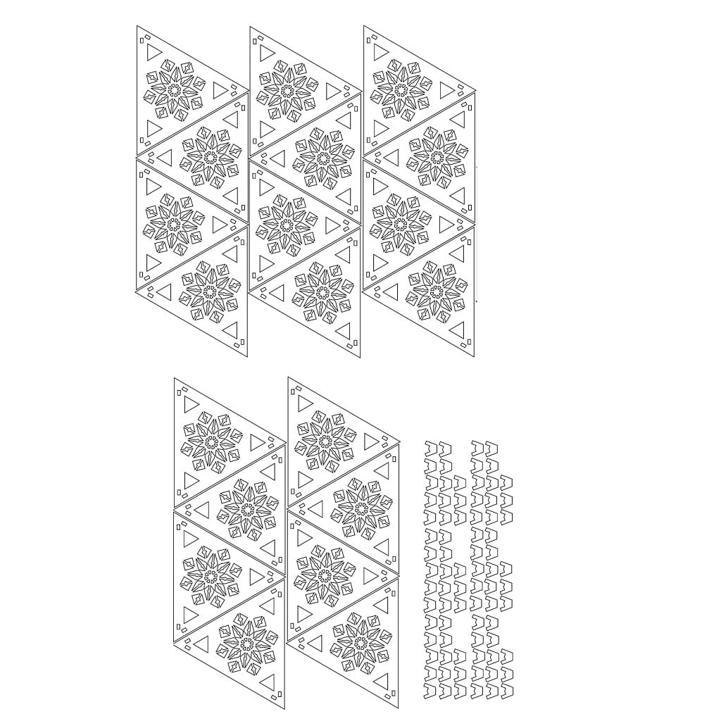 Laser Cut Icosahedron Shadow Lamp with Floral Design