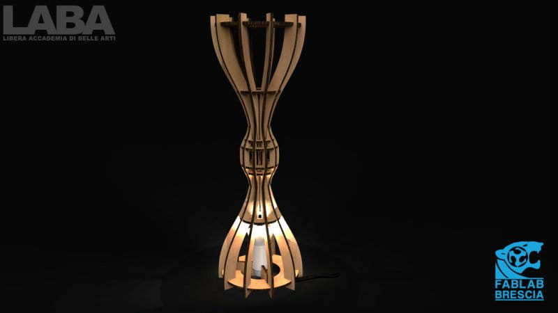 Laser Cut Wooden Hourglass Lamp