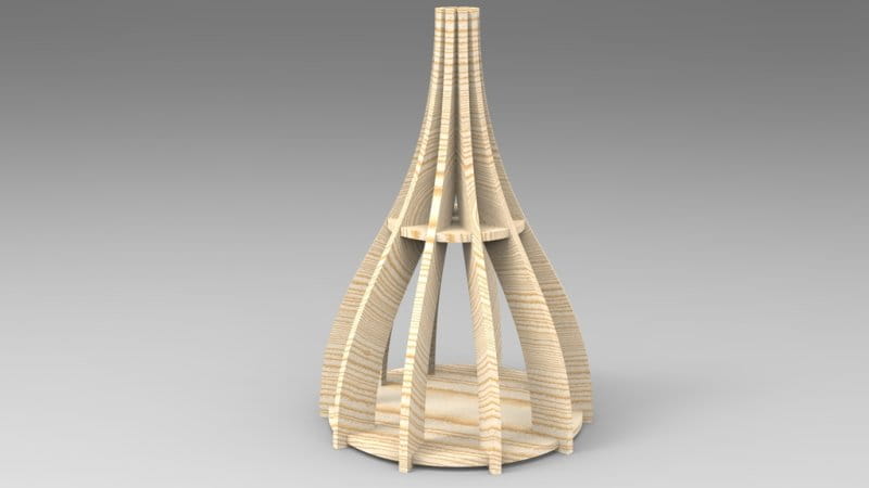 Laser Cut Wooden Hourglass Lamp