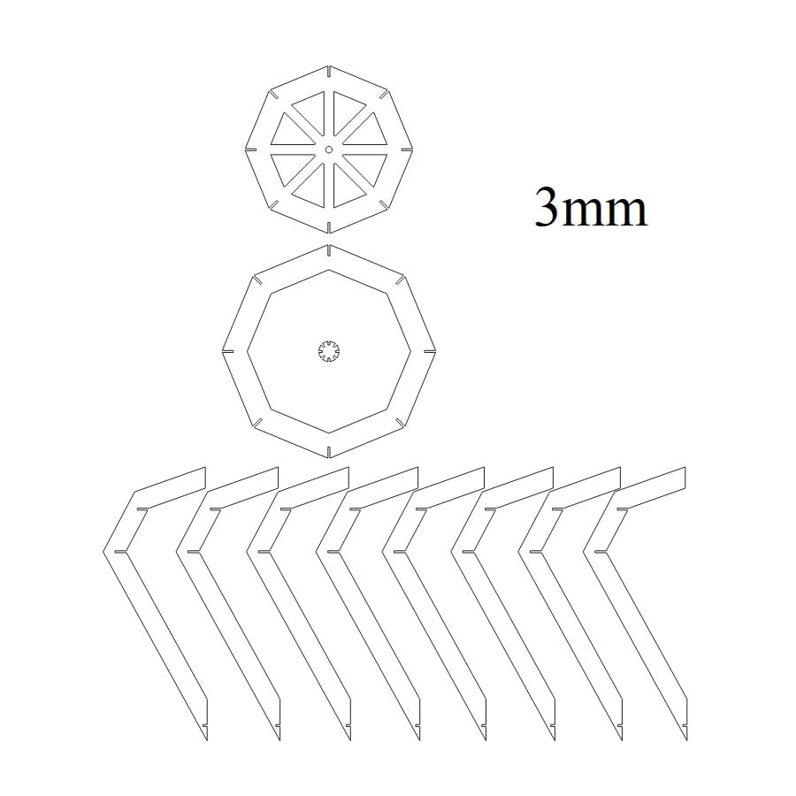 Laser Cut Diamond Shaped Wooden Lampshade