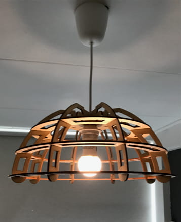 Laser Cut Dome Shaped Wooden Pendant Lamp