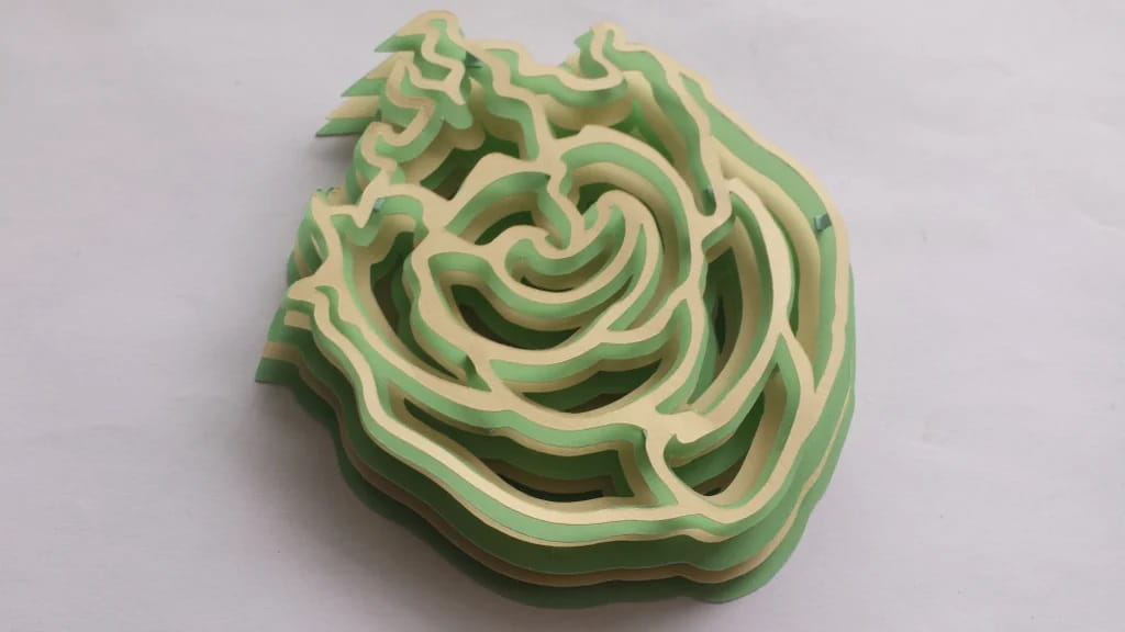 Laser Cut Layered Sculpture Rose Lamp
