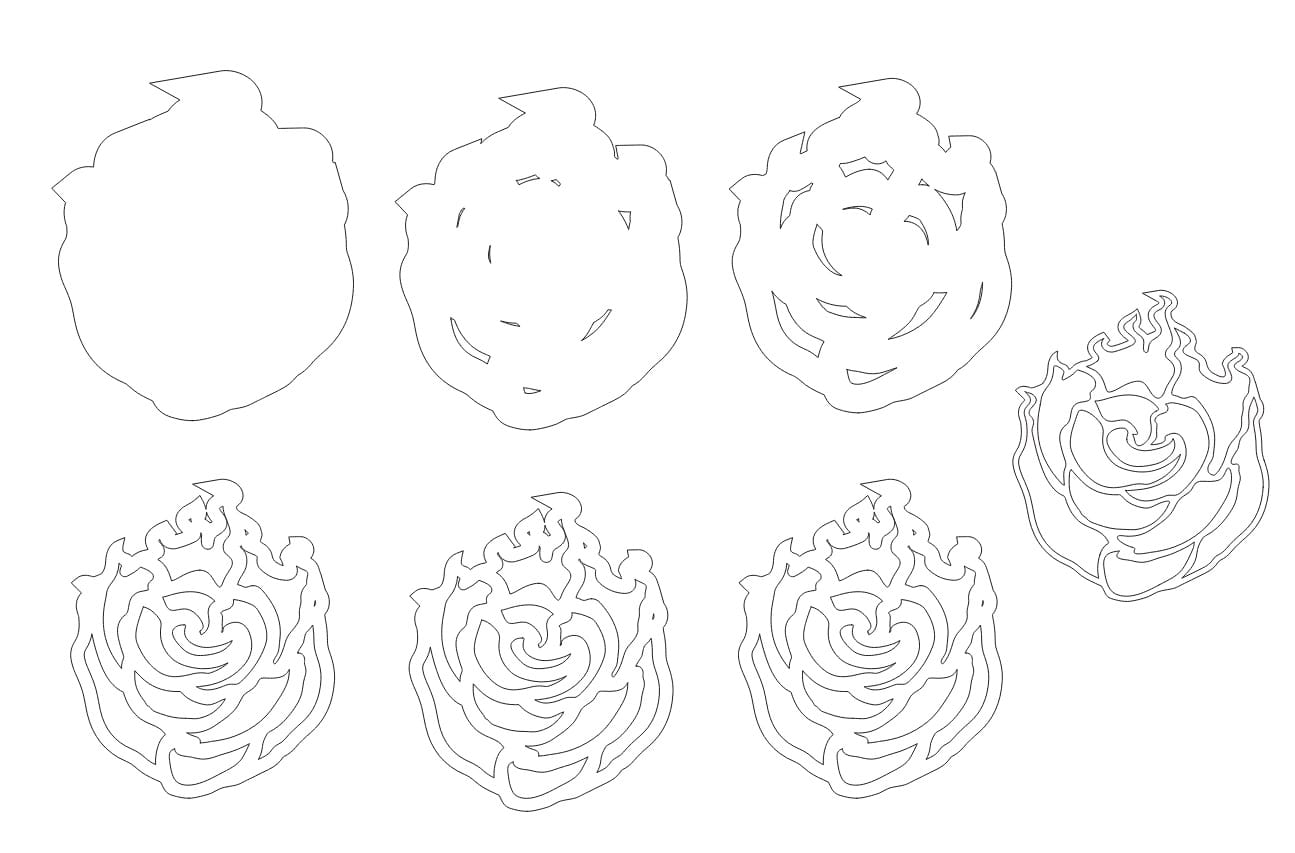 Laser Cut Layered Sculpture Rose Lamp