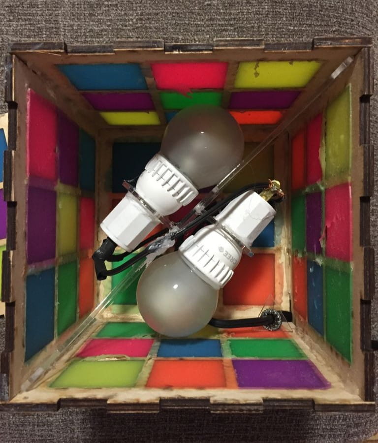 Laser Cut Wooden Neon Cube Light