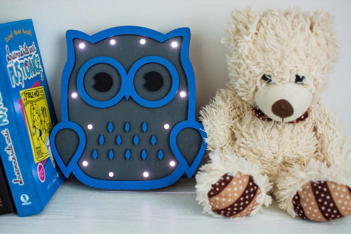 Laser Cut Owl Shaped Wooden Night Light for Baby Nursery