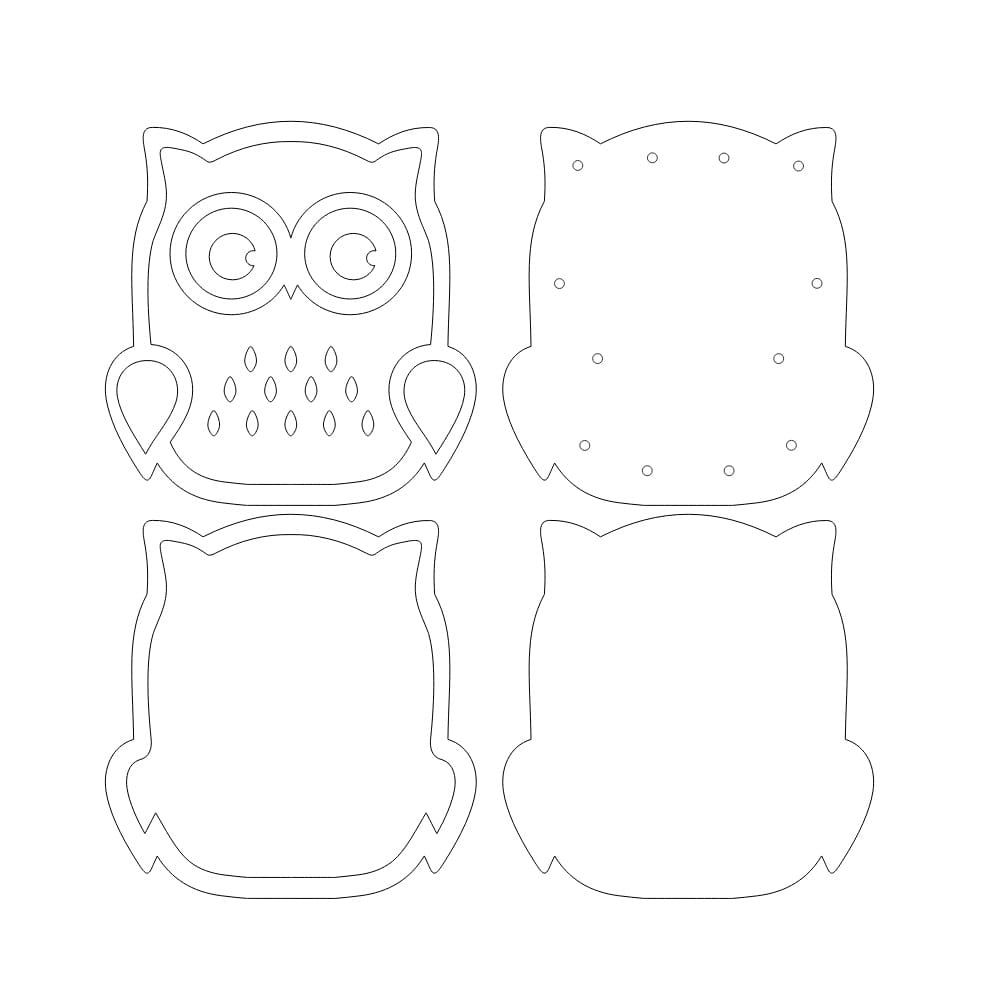 Laser Cut Owl Shaped Wooden Night Light for Baby Nursery