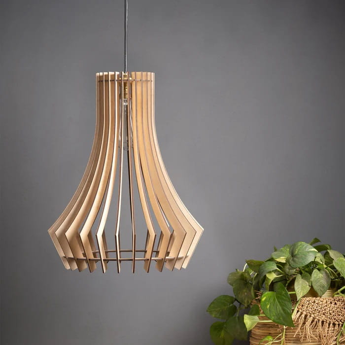 Laser Cut Modern Minimalist Wooden Pendant Lamp