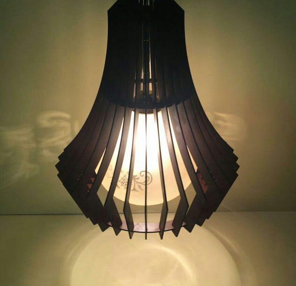 Laser Cut Modern Minimalist Wooden Pendant Lamp