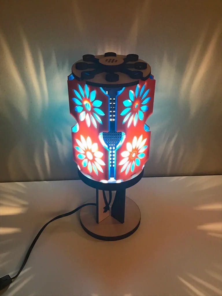 Laser Cut Lamp Color with Shadows