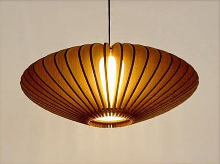 Laser Cut Wooden Contemporary Pendant Lamp Shade