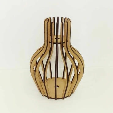 Laser Cut Vase Shaped Wooden Pendant Lamp