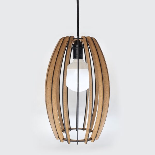 Laser Cut Oval Shaped Wooden Lampshade