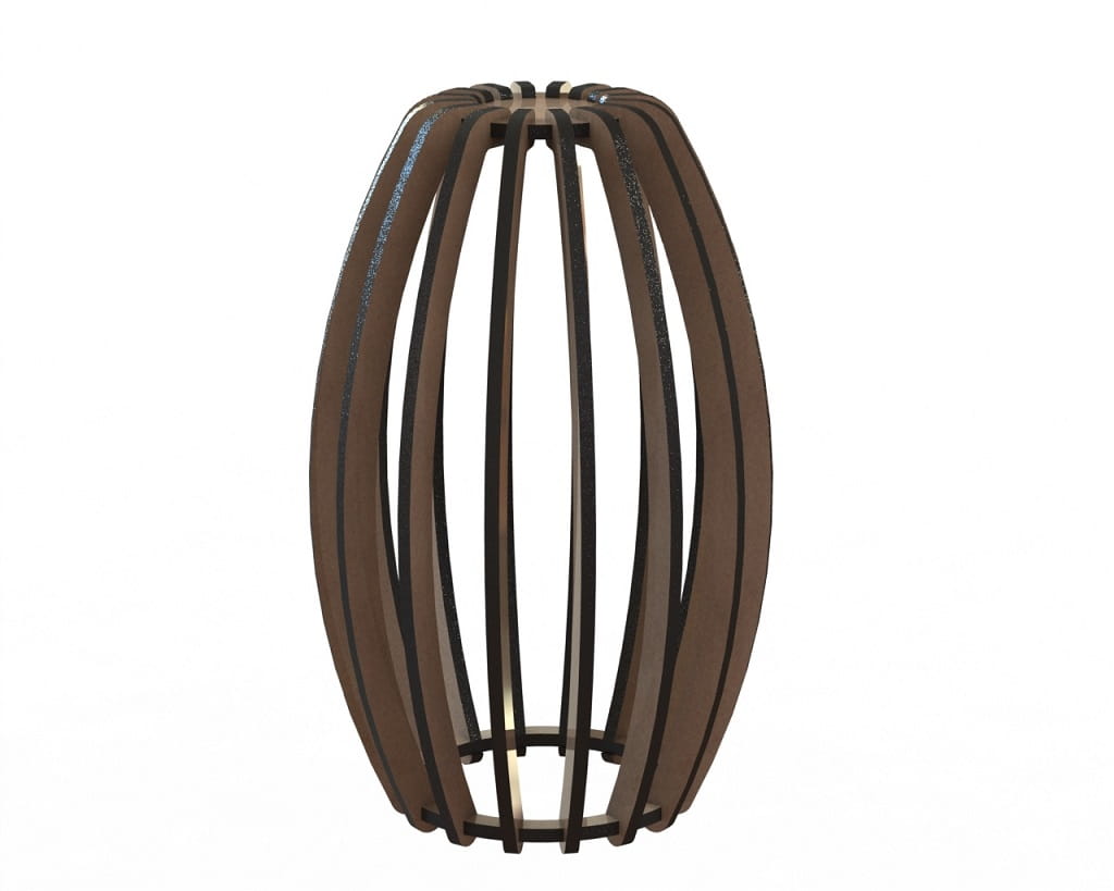 Laser Cut Oval Shaped Wooden Lampshade