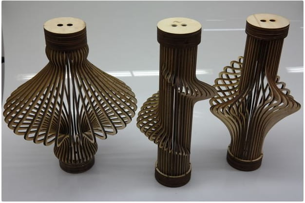 Laser Cut Wooden Spiral Wood Light Lampshades
