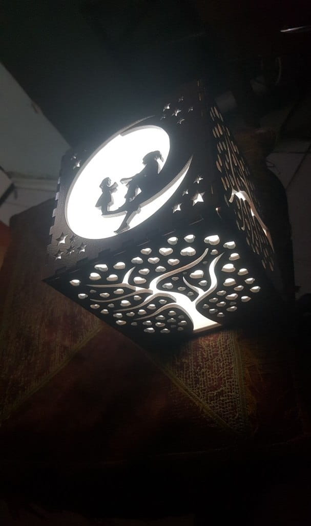 Laser Cut Tree of Life Wooden Lightbulb Box
