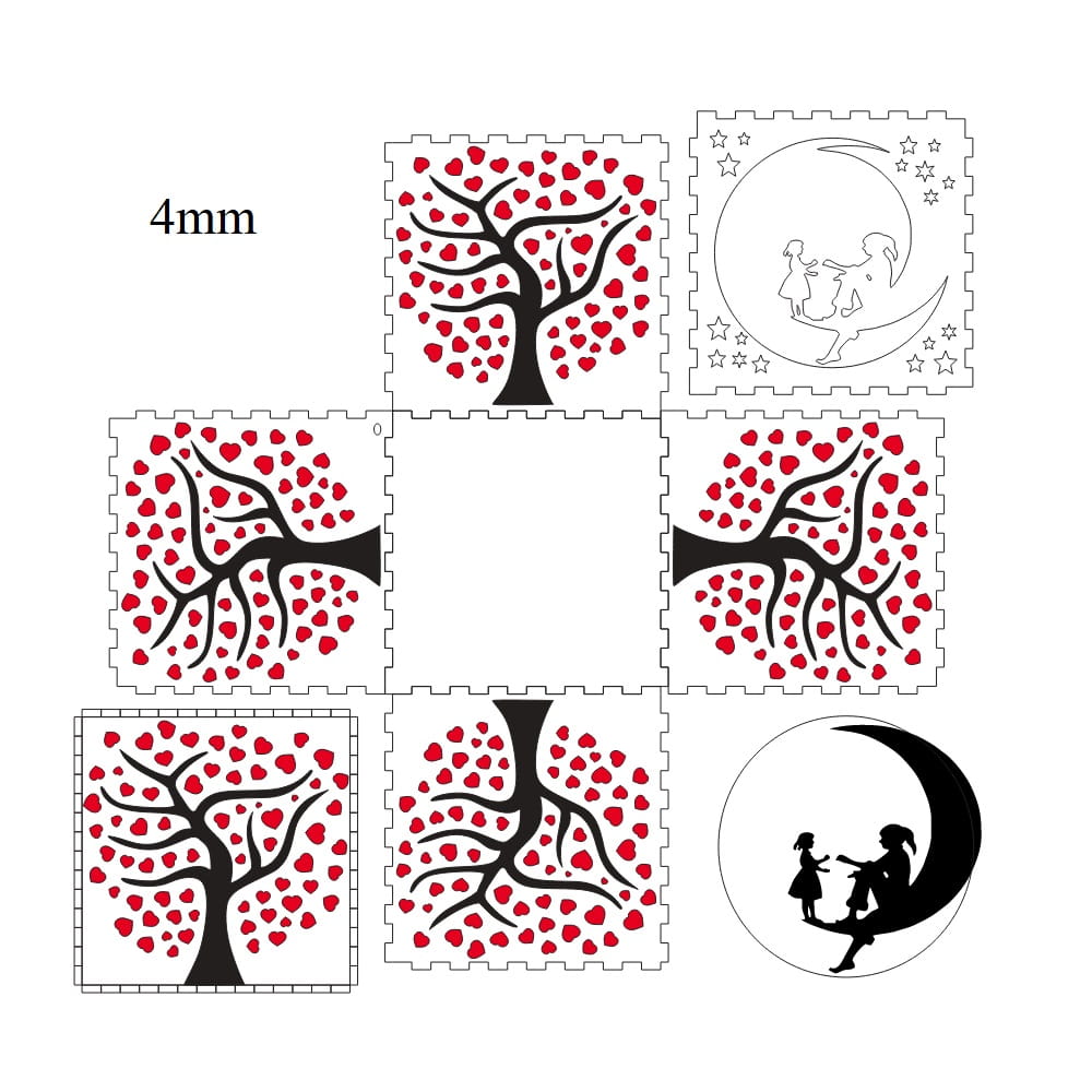 Laser Cut Tree of Life Wooden Lightbulb Box CDR File Free Download | Vecty