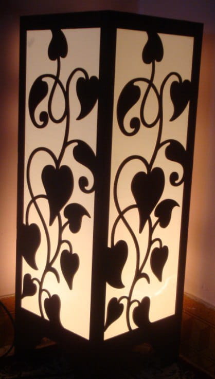 Laser Cut Wooden Floor Lamp
