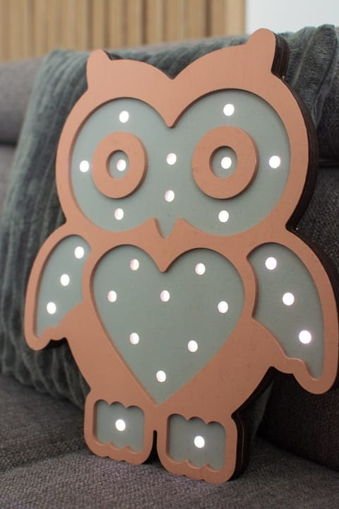 Laser Cut Wooden Owl Wall Lamp Kids Room Night Light