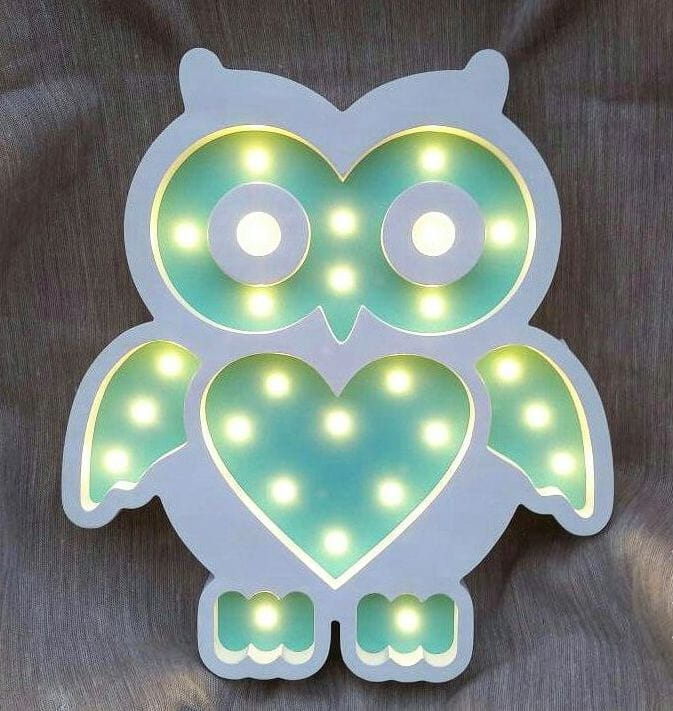 Laser Cut Wooden Owl Wall Lamp Kids Room Night Light