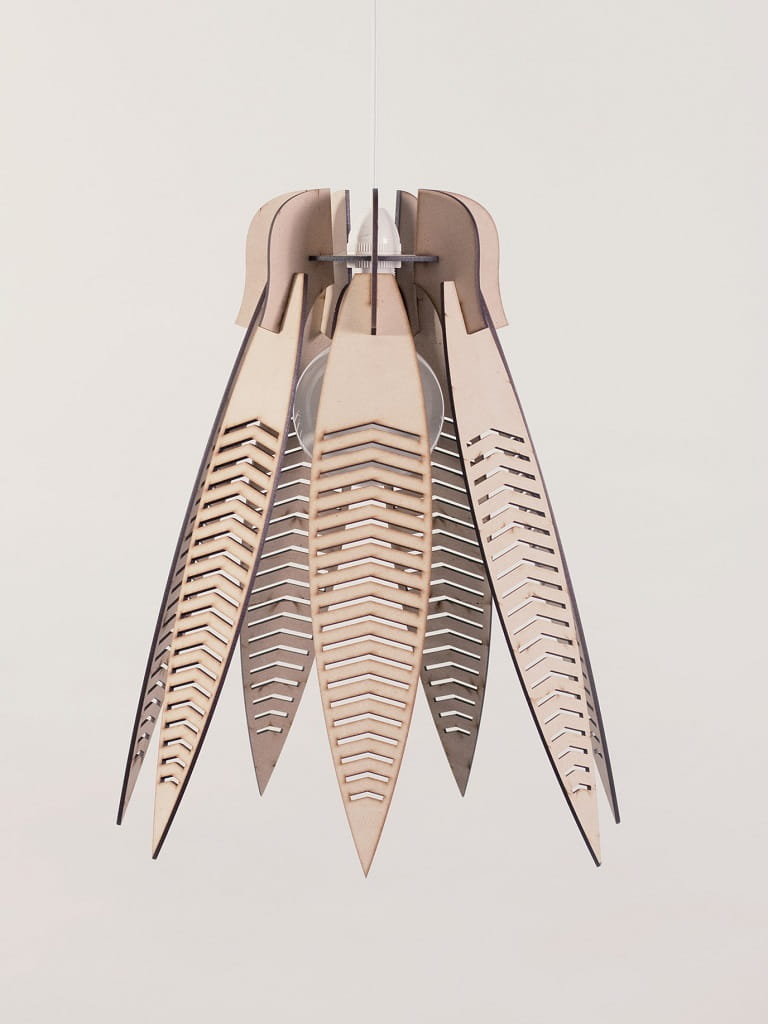 Laser Cut Wooden Flower Lamp