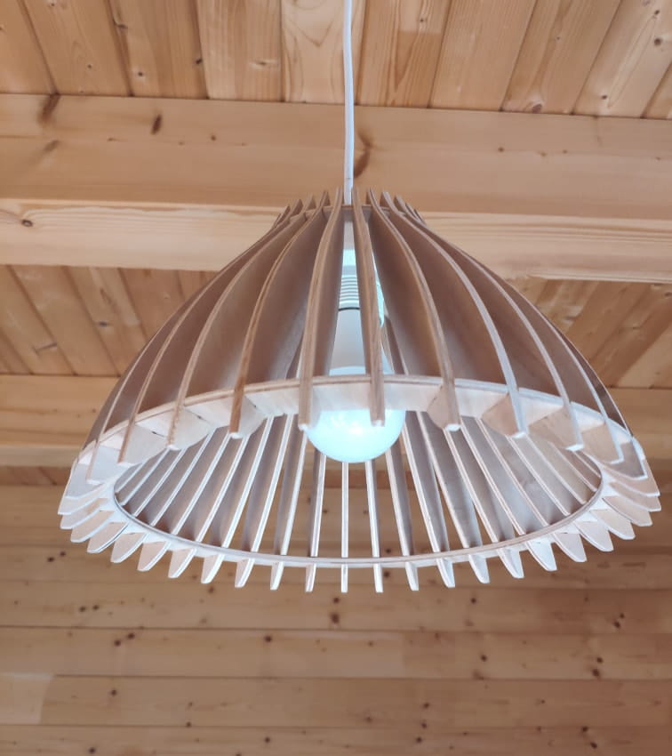 Laser Cut Nordic Style Wooden Hanging Pendant Lamp