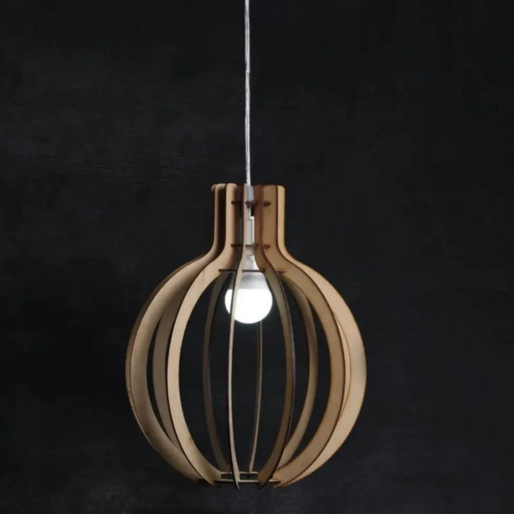 Laser Cut Wooden Globe Pendant Light